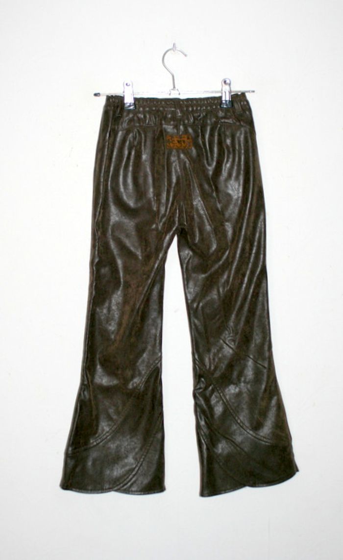 Pantalon chocolat effet cuir C414 6 ans - photo numéro 4