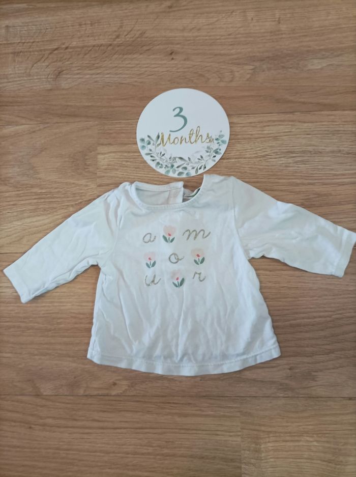 T-shirt ML fille 3 mois