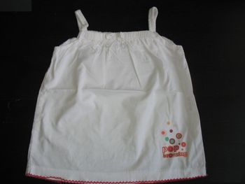 DÉBARDEUR BLANC BÉBÉ FILLE "IN EXTENSO" - 24 MOIS - n°01