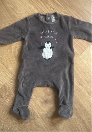 Pyjama gris Pingouin - 3 mois