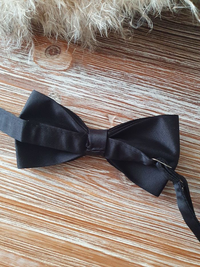 Noeud papillon noir satiné - photo numéro 4