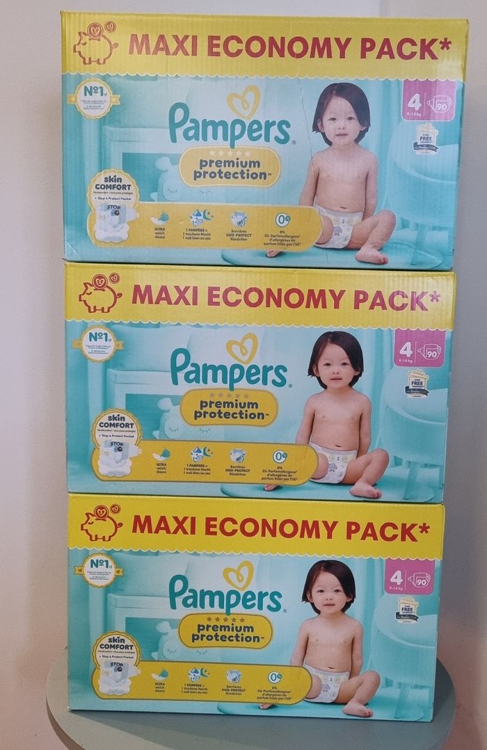 Couches pampers premium protection, T4, 9-14kg, 270 couches