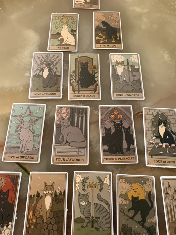 Stickers cartes de tarot chat 15 pièces - photo numéro 2