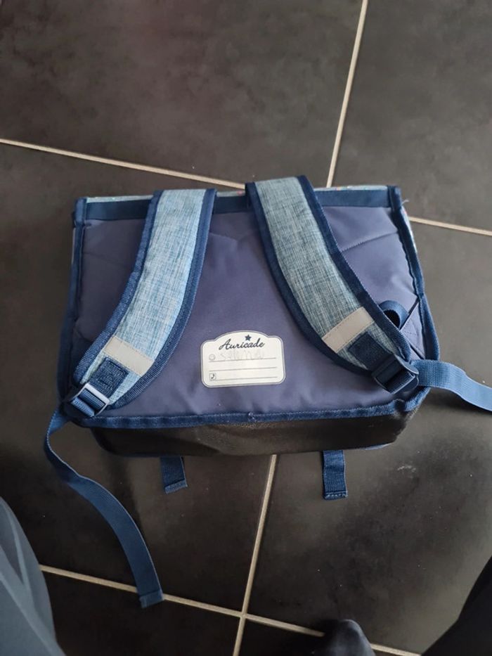 Cartable/sac a dos auricade pour primaire bleu avec licorne - photo numéro 5