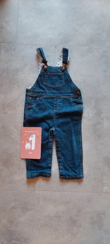 Salopette jean petit bateau 12 mois