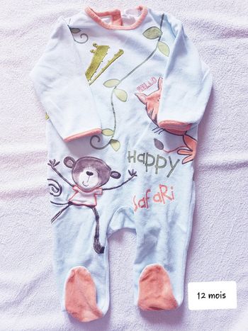 Pyjama velour kitchoun 12 mois
