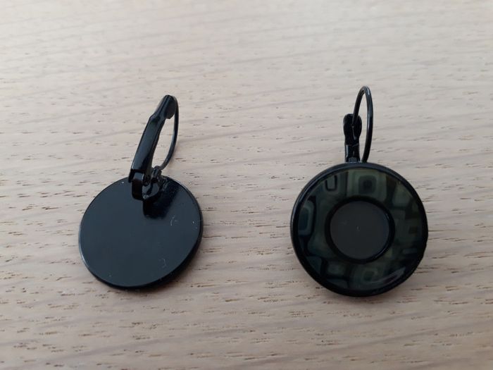 Parure collier + B.O fantaisie noir et blanc - neuf - photo numéro 7