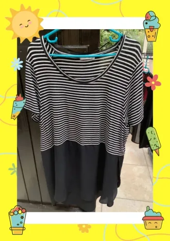 Tunique noire blanche Gémo XXL 44