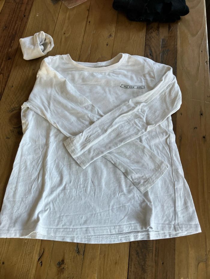 Tee shirt blanc avec paillettes - photo numéro 2