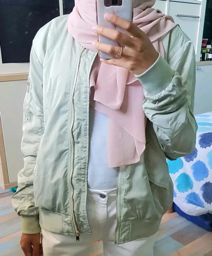 🌿 sublime veste bomber vert pastel H&M neuve avec étiquette - photo numéro 7