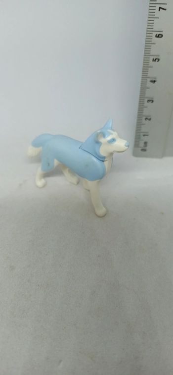 Chien de traîneau husky bleu et blanc playmobil
