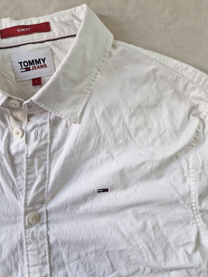 Chemise  manches longues  , homme  , Tommy Hilfiger  , blanche , taille L , Slim - photo numéro 8