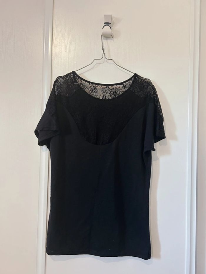 Tee-shirt dentelle lin Zara - photo numéro 2