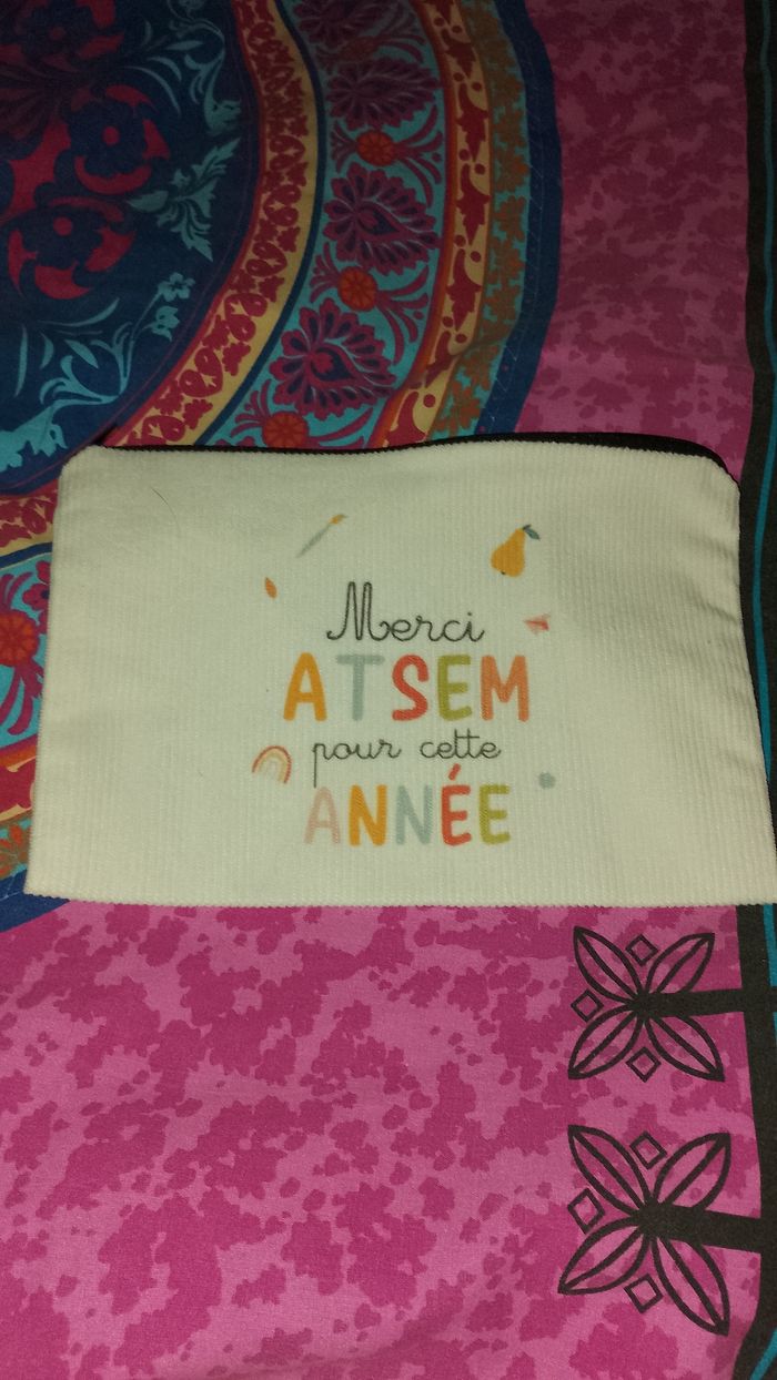 Pochette, trousse Merci ATSEM pour cette année - photo numéro 4