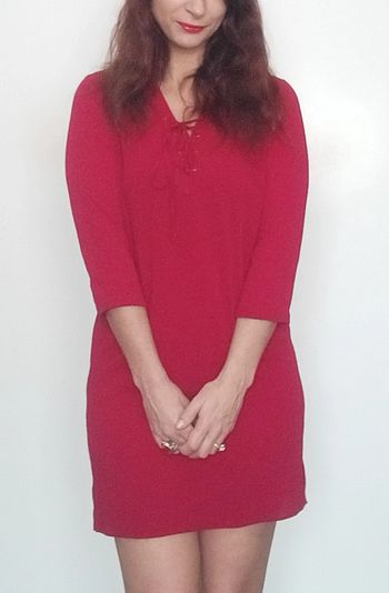 Robe tunique lacée rouge taille unique