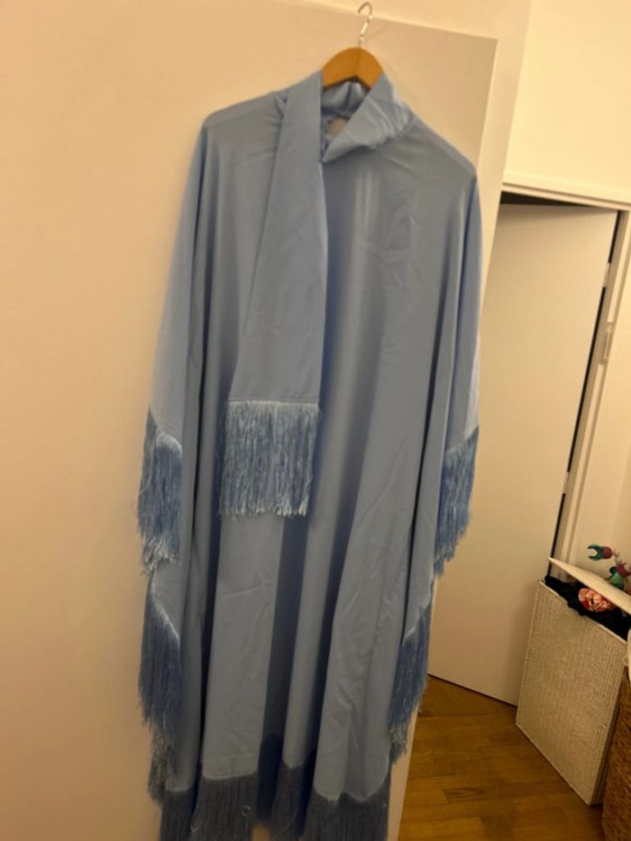 Robe, longue bleue à frange, taille XL