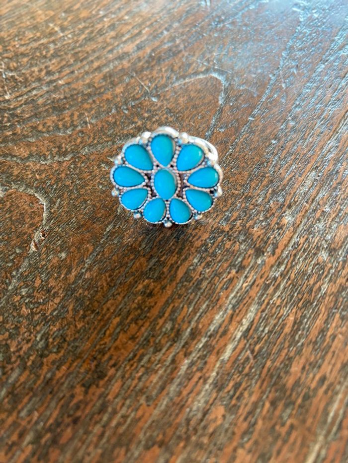 Magnifique bague argenté avec turquoise, taille 52 - photo numéro 5