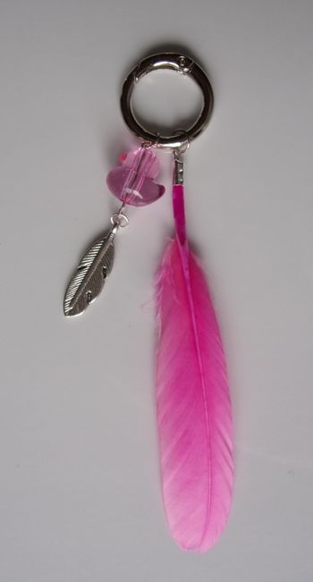 Déco de sac à main canard Rose Fuchsia plume