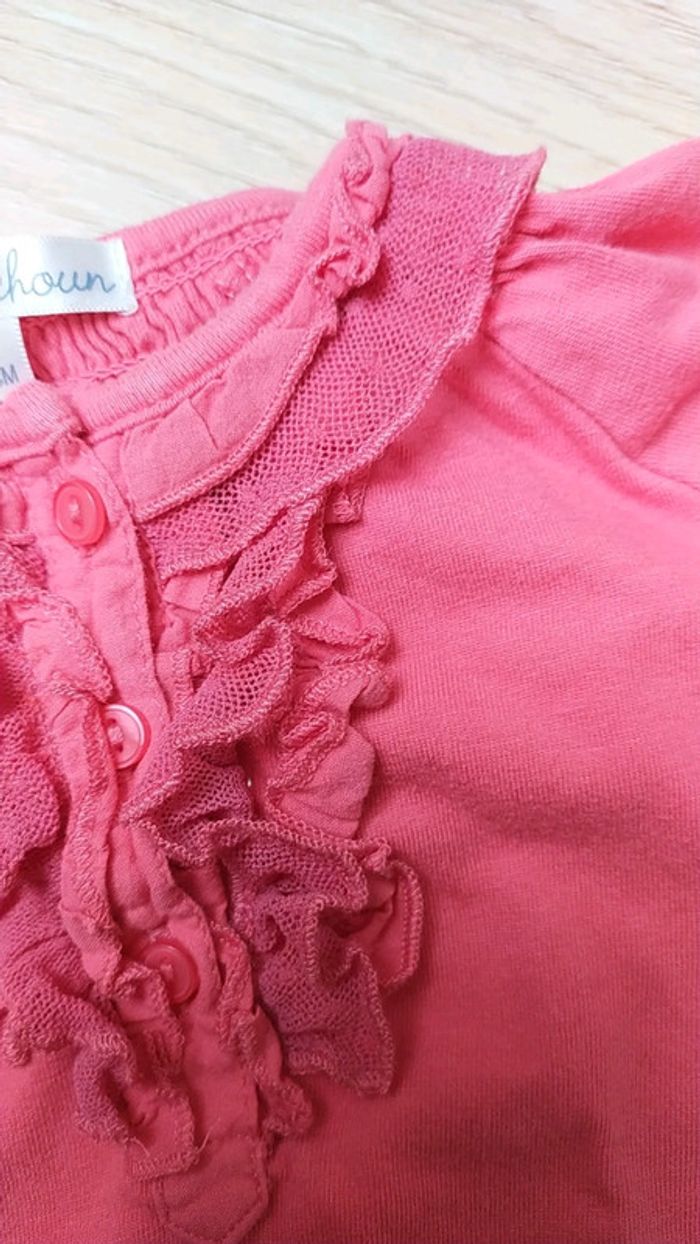 T shirt rose dentelle 9 mois kitchoun - photo numéro 8