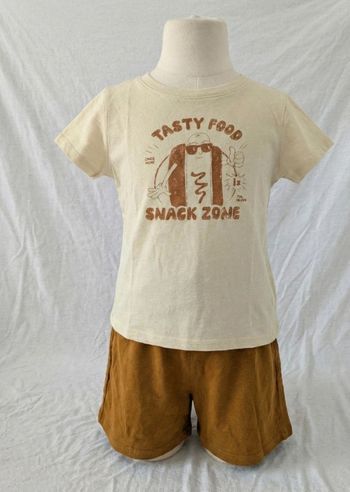 Ensemble été T-shirt "Hot Dog" + Short Camel - Kiabi - 5 ans (108-113 cm)