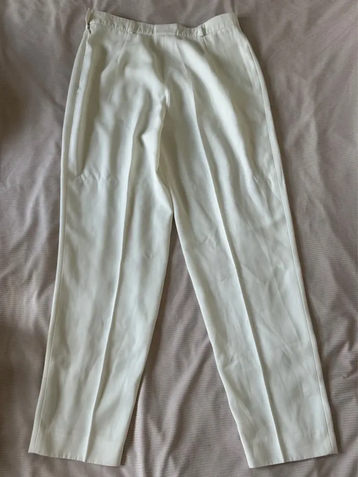 Pantalon droit fluide blanc cassé – Caroline Roulier – Taille 44 - photo numéro 4
