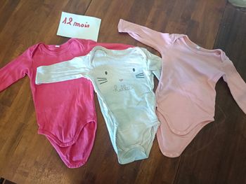 Lot de 3 bodies - 12 mois