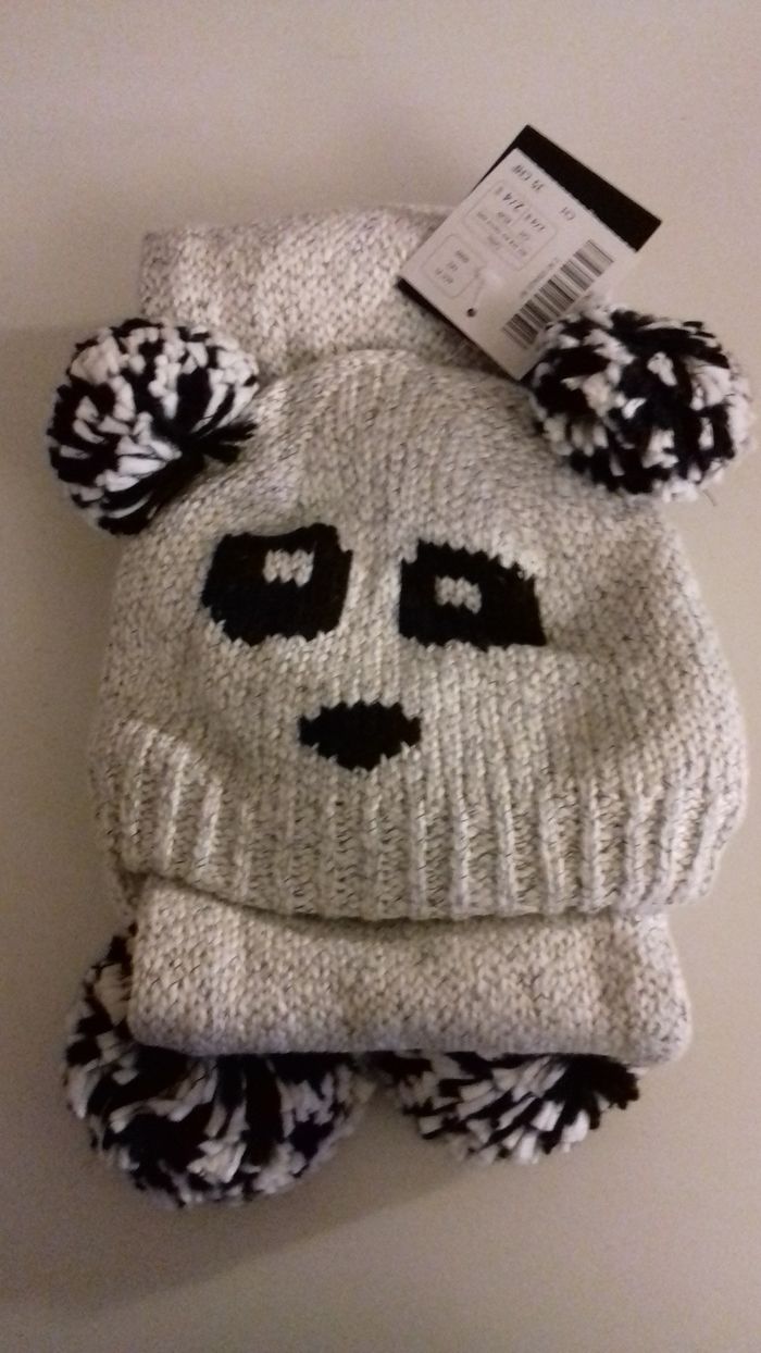 Ensemble bonnet écharpe petit Panda - La Halle - 2 à 4 ans - Neuf - photo numéro 4