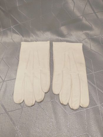 Gant en cuir blanc Buscarlet Millau - vintage taille 8
