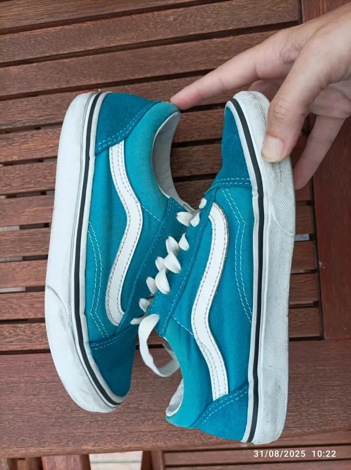 Baskets Vans bleu/vert turquoise 34 - photo numéro 6