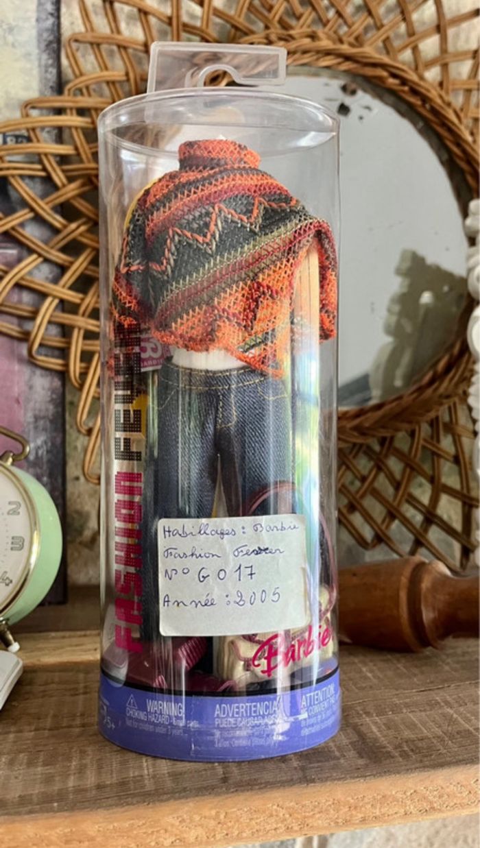 Collector Neuf ! Tenue Barbie Fashion Fever 2005 - Réf G017 - Jean et Poncho Mattel - photo numéro 2