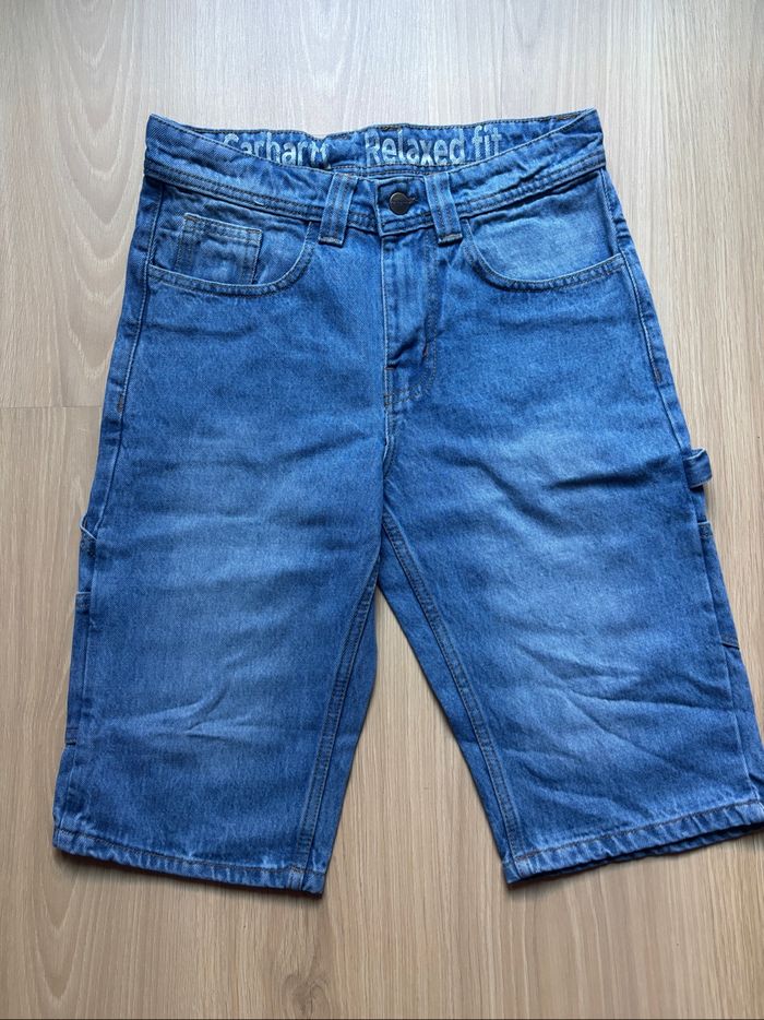 Short Carhartt Single Knee Rework Bleu Jean S / 30 - photo numéro 3