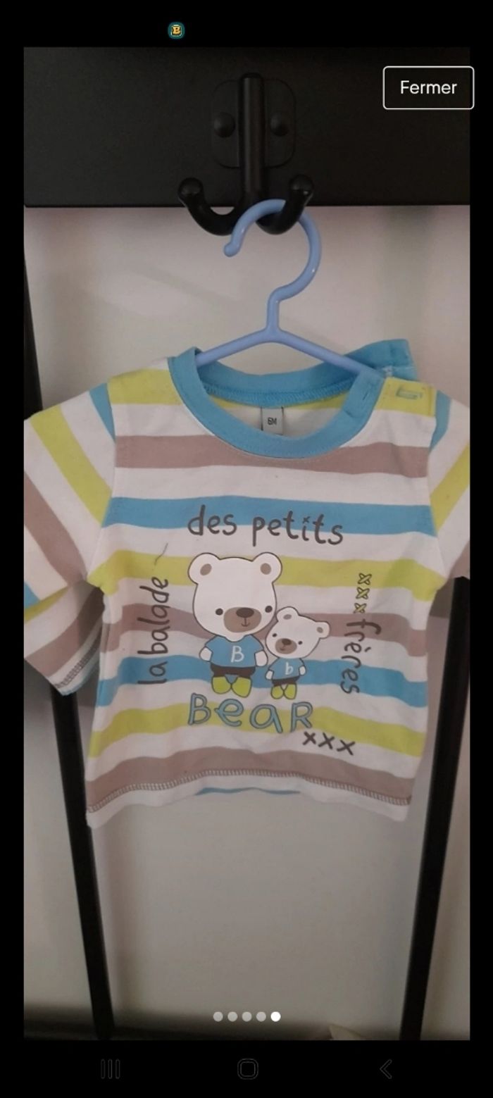 Lot de 4 t-shirts manches longues taille 6 Mois - photo numéro 5
