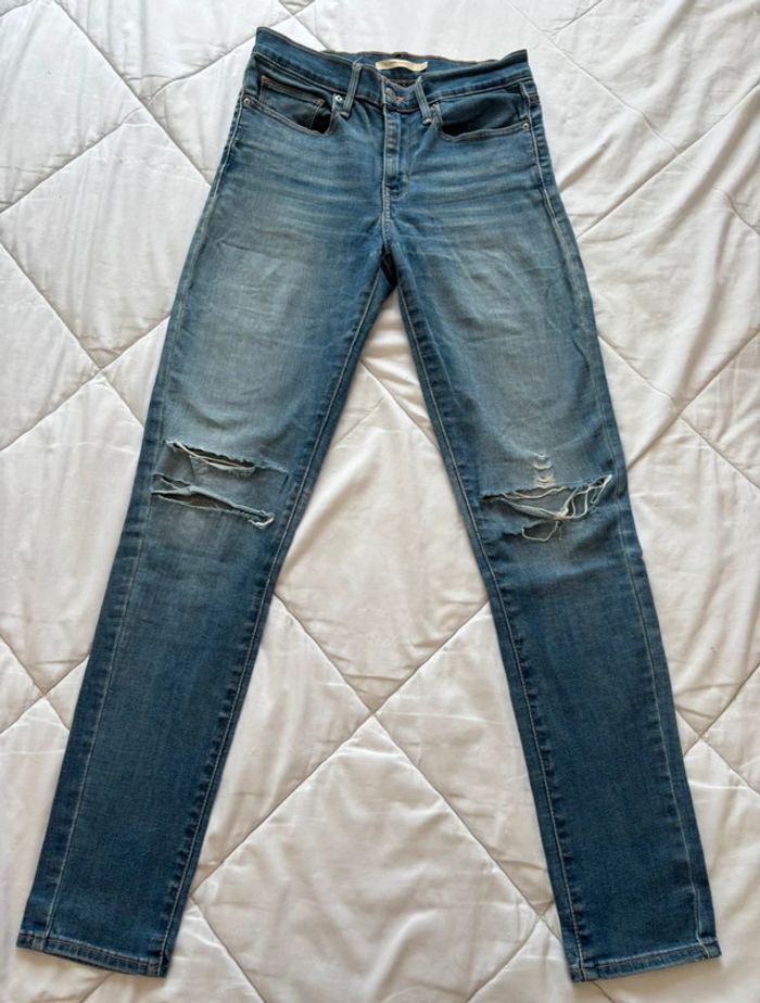 Jean Levi’s slimming skinny slim fit bleu destroy mi taille haute taille M/38 L30 - photo numéro 2