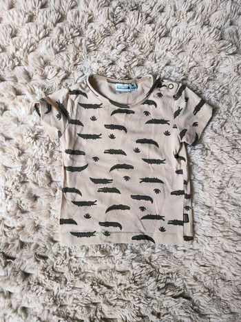 Tee shirt beige crocodile
