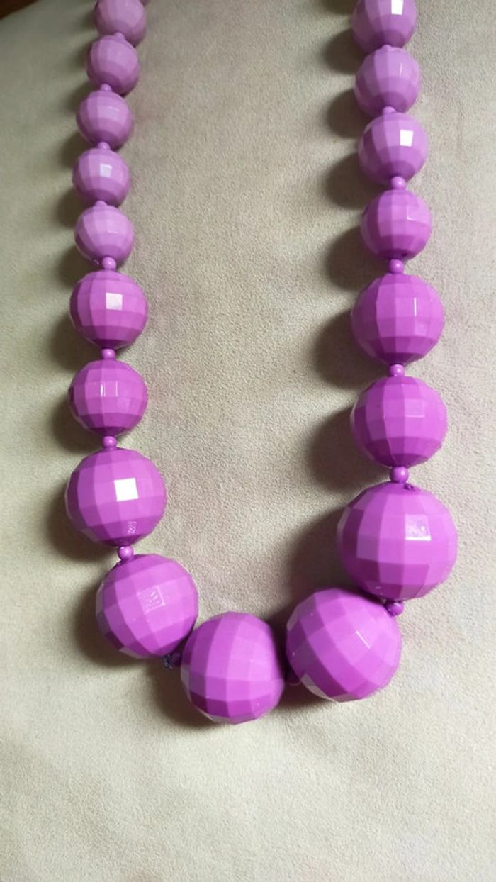 Collier fantaisie dégradé violet – Style rétro – PMN