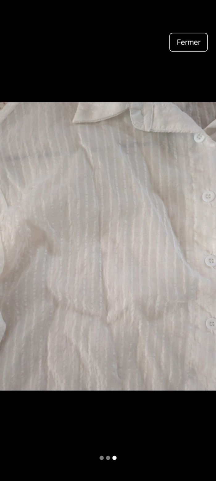 Chemise femme Shein 38 transparente blanc - photo numéro 3