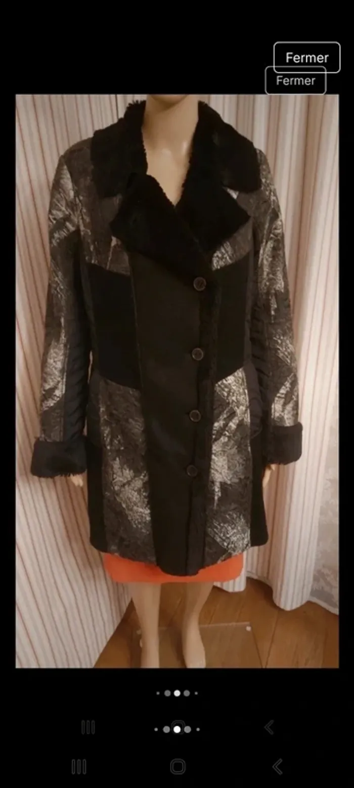 Manteau Bonita noir/gris parfait état taille 36 - photo numéro 4