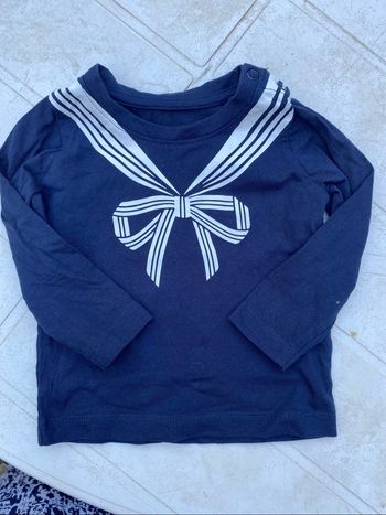 Tee shirt manches longues bleu marine