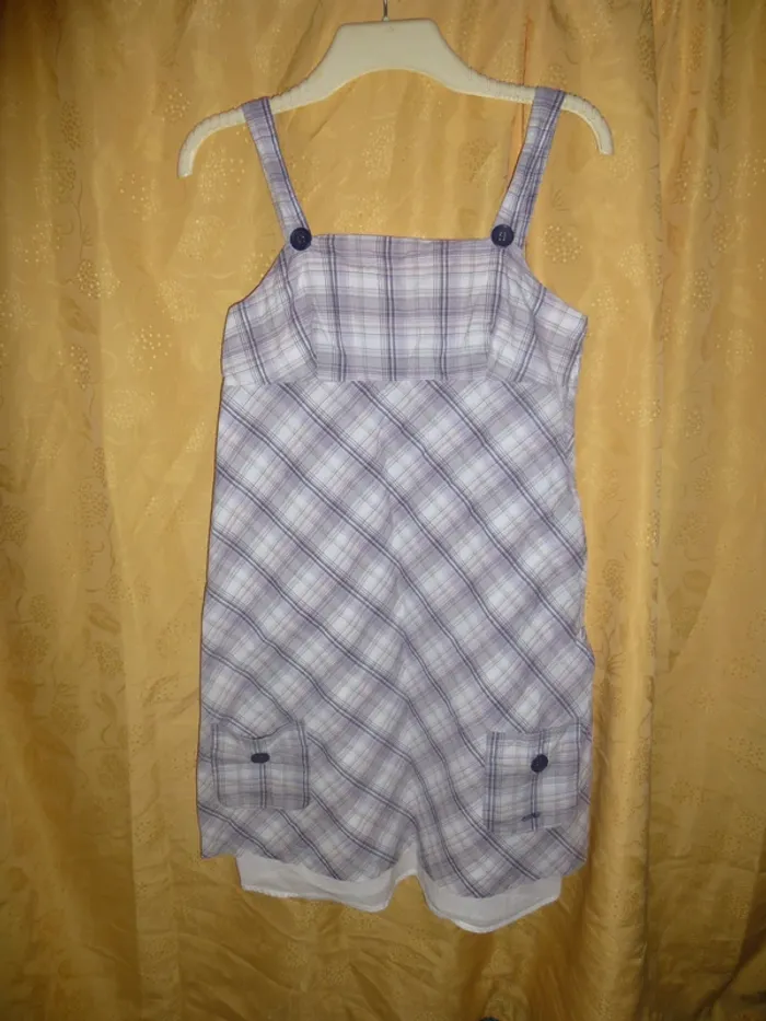 impeccable robe à bretelle gris à carreaux ESPRIT taille 40