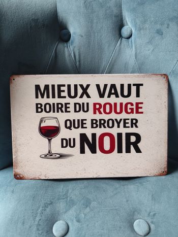 Plaque métalcitation alcool neuve 20x30cm