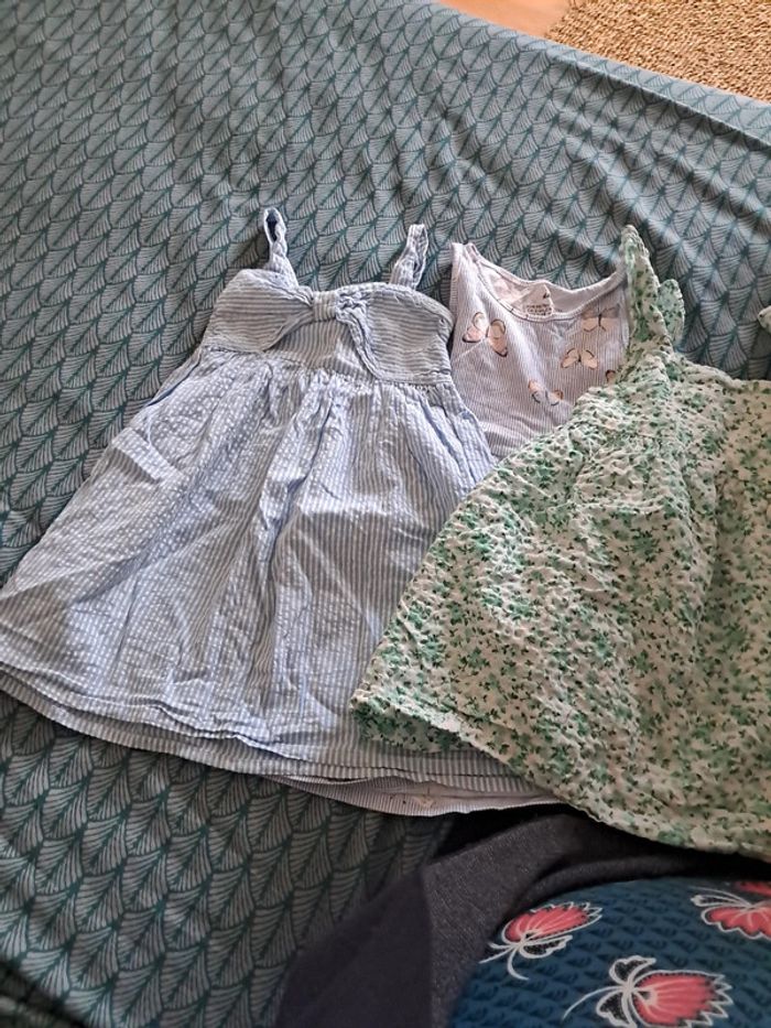 Lot de 3 robe à bretelles été fille