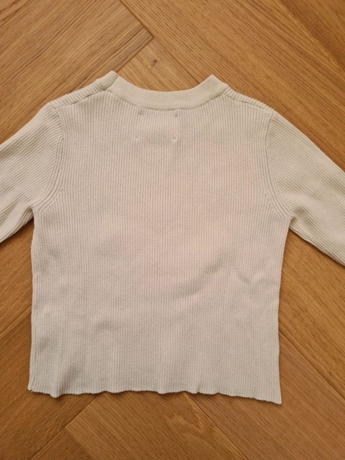 T-shirt fille longues manches écru 13 / 14 ans Zara - photo numéro 3