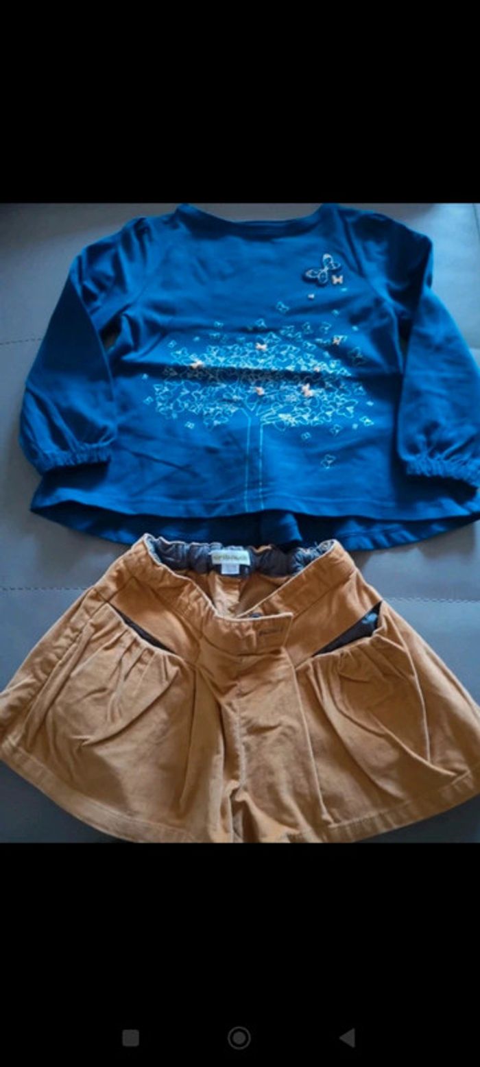 Lot short et 3 tops manches longues - photo numéro 3