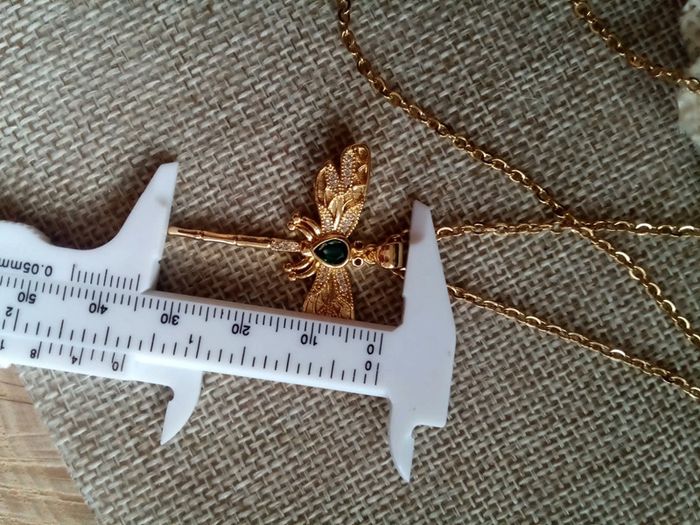Collier libellule avec zircons verts et blancs - photo numéro 3
