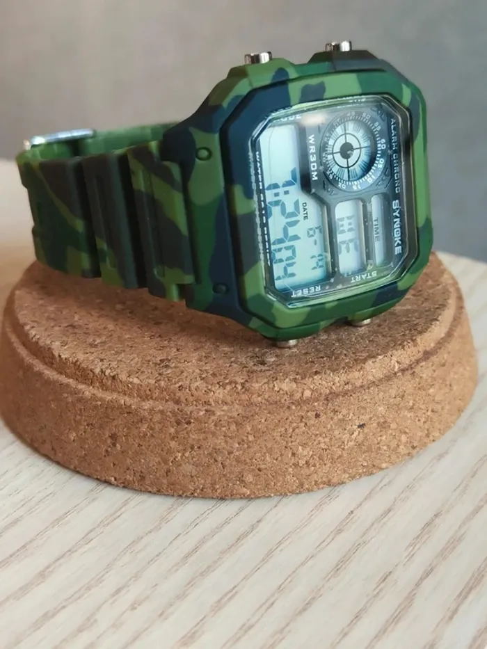 Montre multifonctions vert militaire waterproof