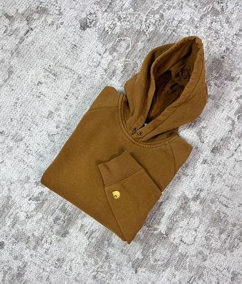 sweat Carhartt beige logo brodé manche taille S 462F