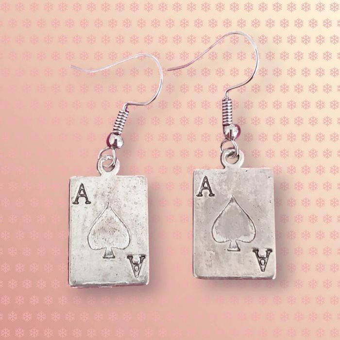 boucles d'oreilles carte poker as de pic