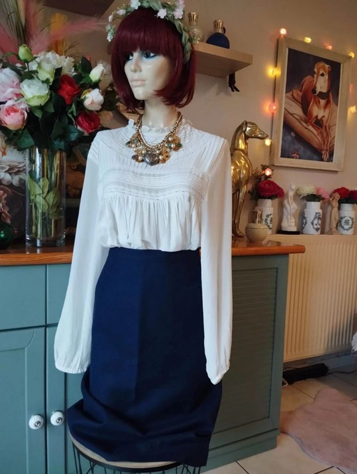 💞 Ensemble Vintage Blazer & Jupe Pure Laine T42/44💞 - photo numéro 7