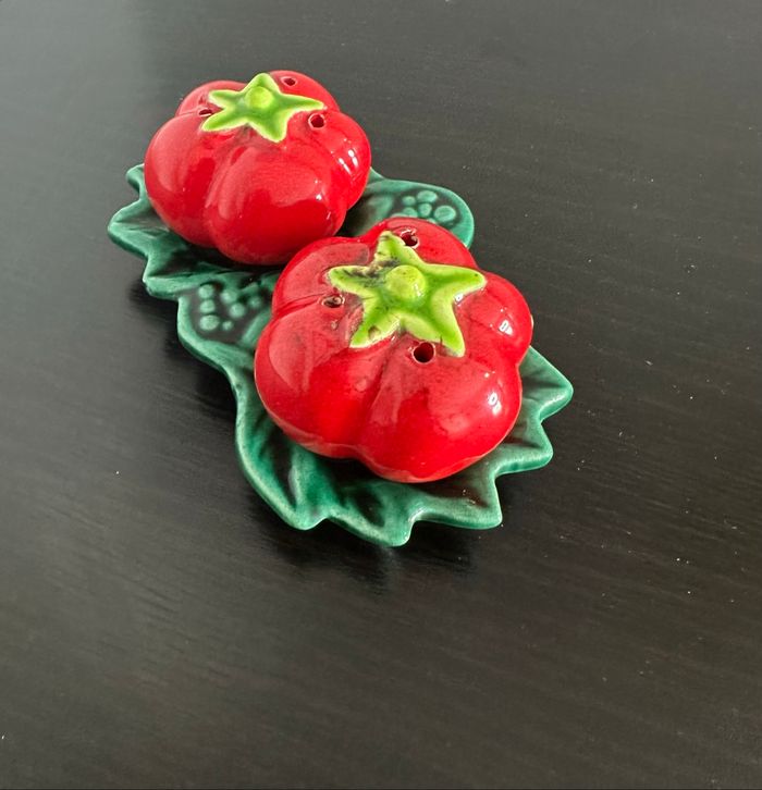 Barbotine tomates salière poivrière Vintage - photo numéro 3
