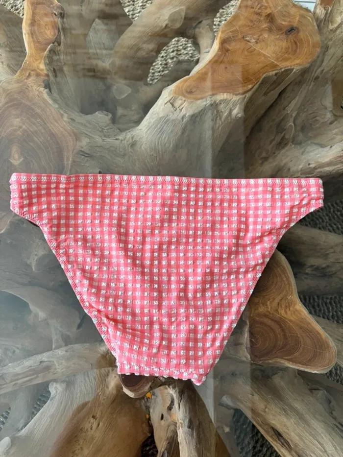 Bas de maillot de bain Etam carreaux rose blanc vichy - photo numéro 2